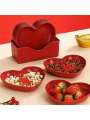 1/5/10/20pcs Plastic Heart Shaped Dinner Plate Set - Red And Pink Heart Themed Fruit Snacks Plate,Suitable For All Parties. 