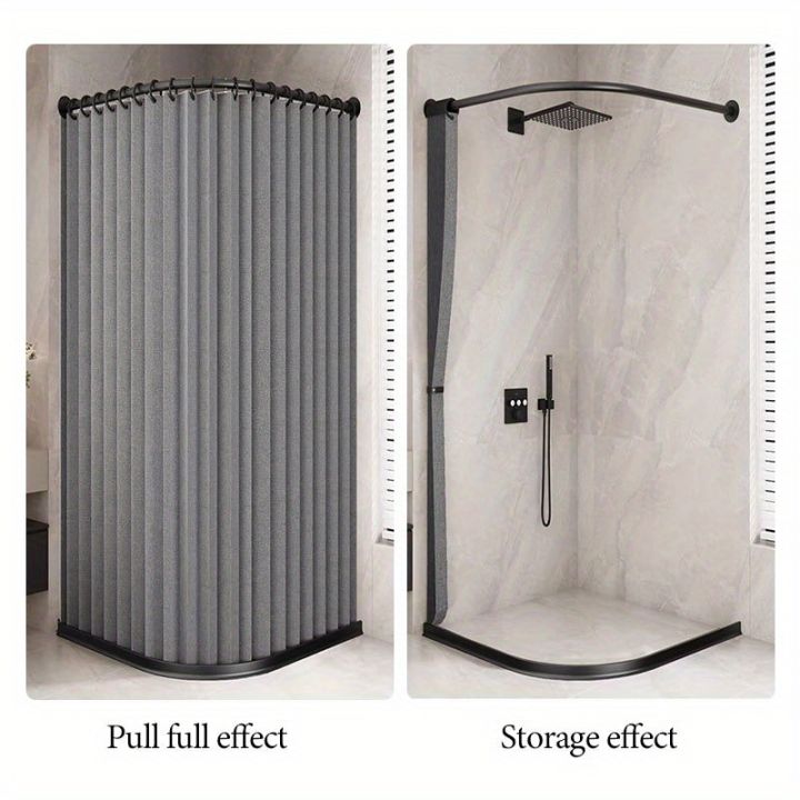 Foldable%20Magnetic%20Shower%20Curtain%20Waterproof%20Privacy%20Dry%20Wet%20Separation%20Bathroom%20Curtain%20for%20Home%20Apartment%20Dorm%20-%20Image%203