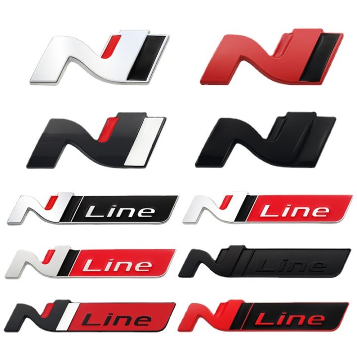 N Line Performance Sticker 3d Metal Chrome Black Red Nline N Line Logo Car Grill Emblem Trunk ...