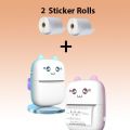 DOLPHINIX - Mini Printer With Thermal Paper  Rolls and  Sticker Roll | Inkless Bluetooth Portable Photo Printing 57mm for Android IOS with Adhesive Label Thermal Papers , Mini Printer for mobile , Printer Small Mini , Mini printer For mobile photo. 