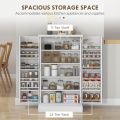 41" Kitchen Pantry Storage Cabinet, Freestanding Kitchen Cabinet with 12 Door Shelves, Double Doors, 5-Tier Shelving and Adjustable Shelves, Painted White. 