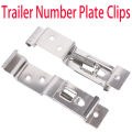 2 PCS Rectangular Car License Plate Spring Loaded Stainless Steel Bracket Cars Frame Holder Clamps Trailer Number Plate Clips. 