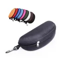 1pc Portable Sunglasses Case Protector Oxford Cloth Hard EVA Zippered Eyeglasses Case with Carabiner Unisex Eyewear Accessories. 