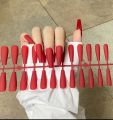 24 Solid color matte super long coffin fake nail tips for extension manicure art press on nails
 good quality. 