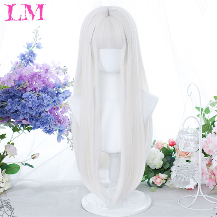 LM%20Long%20White%20Black%20Water%20Wave%20Wig%20with%20Bangs%20Cosplay%20Silky%20Wig%20for%20Women%20Daily%20Party%20Natural%20Soft%20Synthetic%20Hair%20Heat%20Resistant%20-%20Image%205