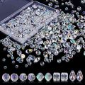 300pcs Crystal Glass Beads Mixed Crystal Glass Beads Various Crystal Beads Bulk Glass Beads For DIY. 
