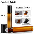 8/30pcs Glass Roll on Bottle 10ml Empty Essential Oil Roller Bottle with Stainless Steel Ball Dropper Pipette Travel Accessories. 