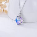 Heart Tree of Life Urn Necklace for Ashes Silver Cremation Jewelry with w/Funnel Filler Memorial Jewelry for Women Girls.