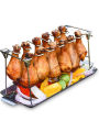 Chicken Leg Rack for Grill with Drip Tray- 14 Slots Chicken Wing Rack- Premium Stainless Steel Chicken Drumstick Rack for Smoker. 
