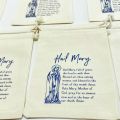 10-Pack Virgin Mary Drawstring Prayer Pouches, Cotton Rosary Bags Religious Keepsake Storage Sacks.