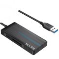 KEXIN USB Hub 3.0 Ultra Slim | High-Speed USB Splitter with 3 USB 3.0 Ports & Card Reader | Multiport USB Adapter for PC, Laptop, Desktop, HDD, Flash Drive, Keyboard, Mouse, Surface Pro & More | Portable & Durable USB Extender Hub for Fast Data Transfer. 
