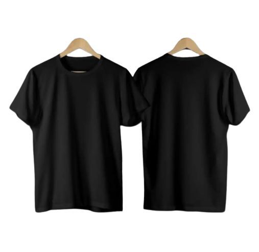 Black Plain Basic T-shirt For Men