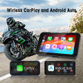 5INCH Screen Motorcycle CarPlay Screen Support Dual Camera Record with Wireless CarPlay and Android Auto IP67 Waterpr. 