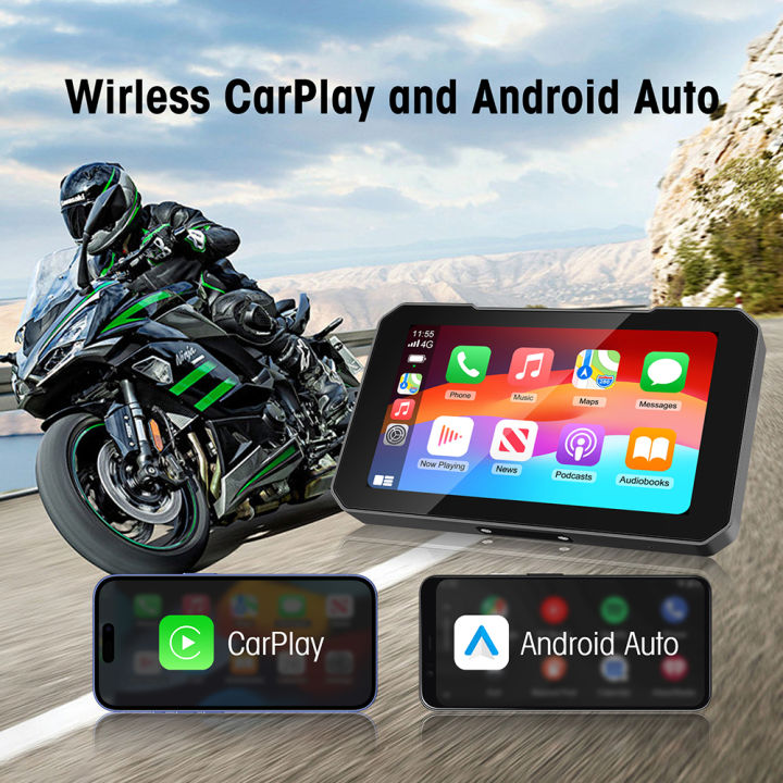 5INCH%20Screen%20Motorcycle%20CarPlay%20Screen%20Support%20Dual%20Camera%20Record%20with%20Wireless%20CarPlay%20and%20Android%20Auto%20IP67%20Waterpr%20-%20Image%204