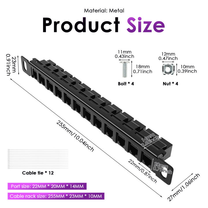 12%20Port%20Patch%20Panel%2010inch%200.5U%20CAT6%20Network%20Patch%20Panel%20for%20DeskPi%20RackMate%20T1/T0/T2/T1%20Plus/T0%20Plus%20and%2010%20Inch%20Server%20Rack/Ne%20-%20Image%202