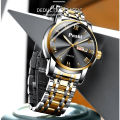 POSHI Stainless Steel Quartz Wrist Watch for Man Luxury Week Date Display Luminous Bracelet Fashion Men's Watch Original Clock. 