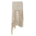 Nibber 2026 Summer Solid Color Simple All-match Casual Fimbriate High Street Trendy Cool Women's Laminated Ruffled Skirt.