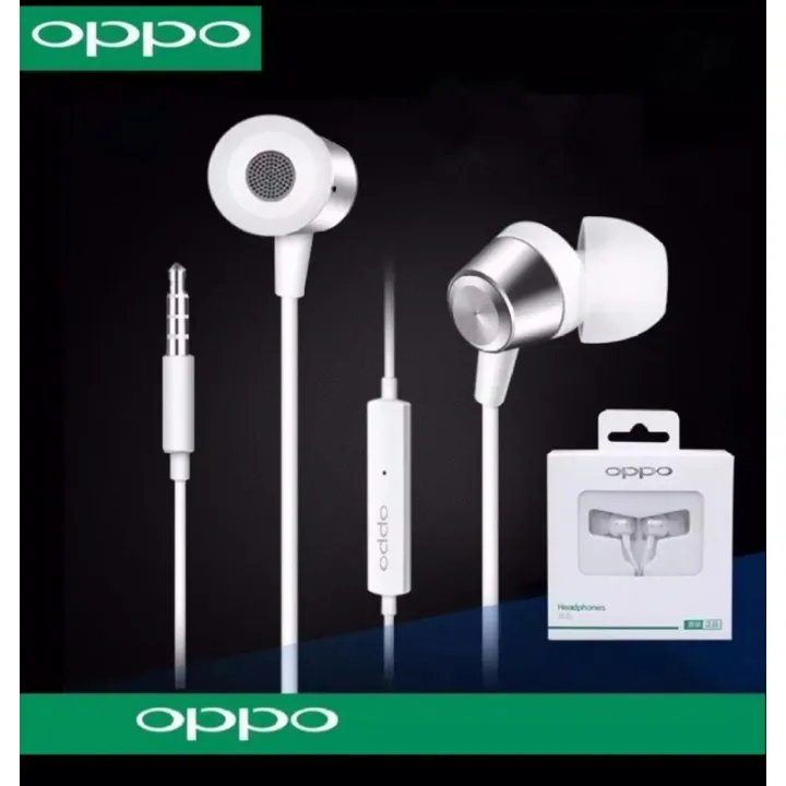 Oppo earphones Oppo in-ear authentic soft earbud plug 3.5mm support A93 A92 A31 A12 f11pro F11 F9 F7 F5 A5s A3s A83 A59 A57 A37 F1s shipped from Thailand