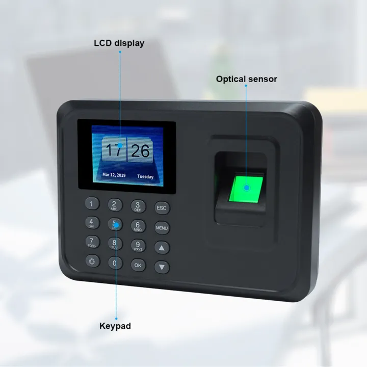 Intelligent Biometric Fingerprint Password Attendance Machine Employee ...