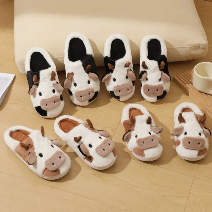 New%20Winter%20Unisex%20Cartoon%20Cow%20Warm%20Plush%20Slippers%20Couple's%20Indoor%20Non-slip%20House%20Slides%20Men%20And%20Women%20Toe%20Wrap%20Home%20Cotton%20Shoes%20-%20Image%206