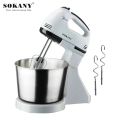 SK-6620 SOKANY Stand Mixer 250W Electric Stand Mixer with 2.0L SS Bowl Table Stand Cake Dough Mixer Handheld Automatic Egg Beater Baking Cream Machine for Hotels and House.