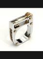 Punk Men Women Mechanical Gear Geometric Band Finger Ring Party Jewelry Gift.