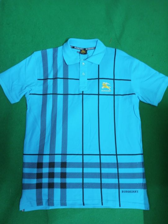 Burberry Polo T Shirt Sky BlUE M
