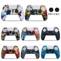 Silicone Protective Cover sleeve For PS5 Controller Accessories  Case For PS5 Slim Gamepad Joysticks Thumb Grips Caps. 