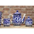 6 person mini Dinner Set| Handmade and Handpainted| Blue Pottery|Ceramics|crockery|Dinnerware. 