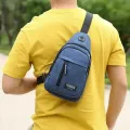 Business Men's Chest Bag Shoulder Messenger Bag Casual Canvas Travel Bag Waist Bag Multifunctional Waterproof Storage Bag. 