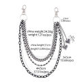 Cool Rock Hip Hop Black Love Pendant Keychain for Men Trendy Multilayer Jeans Pants Chain Party Jewelry Accessory.