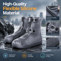 Reusable Waterproof Rain Boot Cover High Tube Silicone anti Slip Rain Boot Protector Suitable for Adult Outdoor Commuting. 