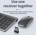 Jomaa Slim Rechargeable Bluetooth Keyboard and Mouse Set for Laptop Computer 2.4G USB Wireless Keyboard and Mouse Combo. 
