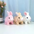 Plush Simulation Bunny Rabbit Animal Toy With Jumping Running Shake Ears Speak Mouth Automatic -18'×10'×19'cm. 