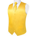 Satin Men's Solid Blue Suit Vest with Tie Handkerchief Cufflinks Business Formal Waistcoat Wedding Prom Men Sleeveless Jacket. 