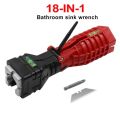 Faucet and Sink Installer 18 in 1 Multi-purpose Wrench Plumbing Tool for Toilet Bowl Sink Bathroom Kitchen Plumbing and more.