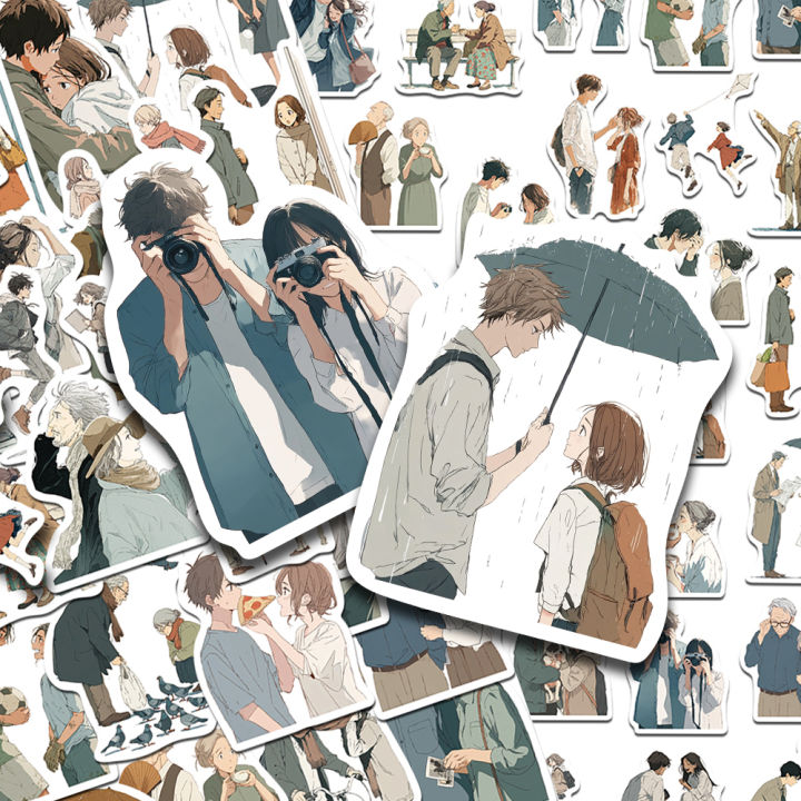 25/50pcs Anime Style Gentle Moment Stickers For Phone Laptop Scrapbook ...