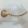 Traditional Bridal Nath, Gold style Nath for girls, Elegant artificial gold nose ring. 