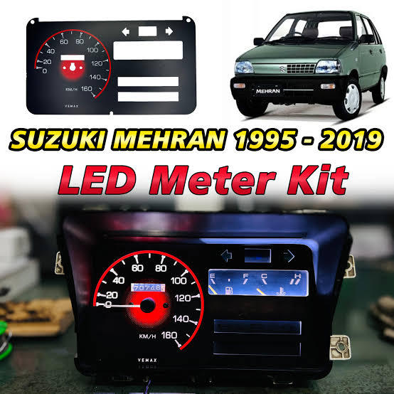 Suzuki Mehran Dashboard Meter Plate Kit with Light + Red Ribbon Medal ...