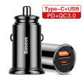 Baseus 30W USB Car Charger Quick Charge 4.0 3.0 FCP SCP USB PD For iPhone 12 13 14 15 Pro Fast Charging Car Phone Charger.