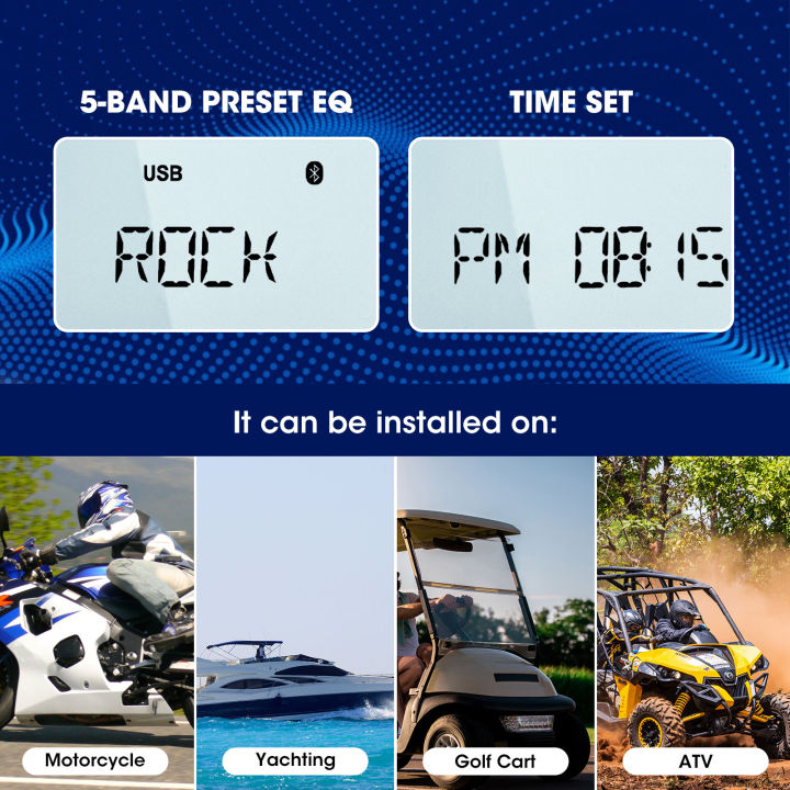 GRANDnavi%20Marine%20Radio%20Boat%20Stereo%20Bluetooth%20FM%20AM%20Digital%20Media%20Audio%20Player%20Waterproof%20For%20Yacht%20ATV%20UTV%20Golf%20Cart%20Motorcycle%20-%20Image%202