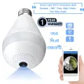 Smart Light Bulb WiFi Panoramic Camera 360° HD 2MP Night Vision Two-Way Audio with Motion Detection and SD Card Support - 1 Year Warranty.