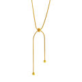 DIEYURO Stainless Steel Retro Creative Unique Design Adjustable Necklace Female Fashion Simple All-match Gold Clavicle Chain.