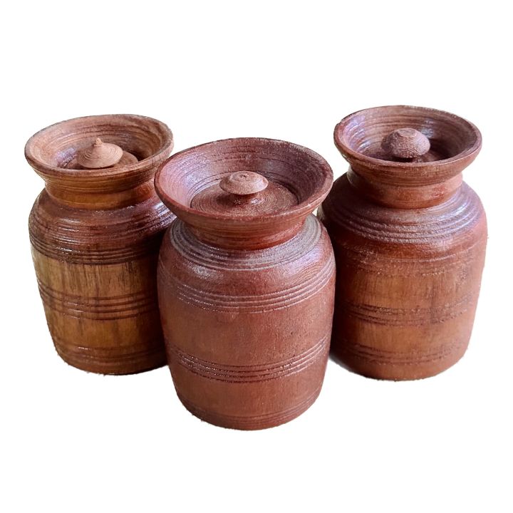 Small Wooden Theki Set of 3 9 Cm