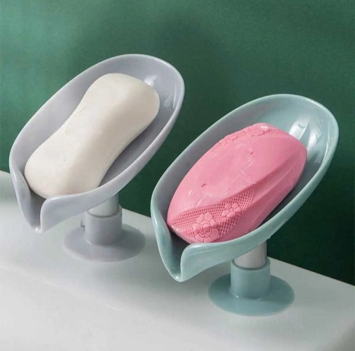 Wall Mounted Soap Holder For bathroom 360 Degree Rotatable Soap Dish Self-adhesive Drainage Soap Container Bathroom and Kitchen Gadget