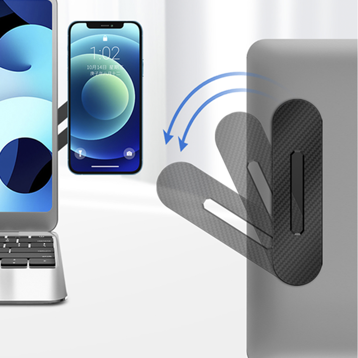 Laptop Screen Expand Magnetic Phone Holder Stand Folding Side Dual-Screen Mount For iPhone 13 14 Pro Max   Bracket