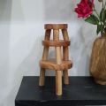 Mini Wooden Table for Small Plants Real Wood, Home Decoration, Available in Packs of 1 and 4. 
