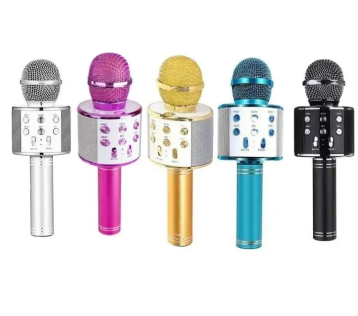 Wireless Karaoke Microphone with Speaker- Rechargeable Bluetooth Mic for Parties, Adults, Kids Compatible with PC/Smartphone