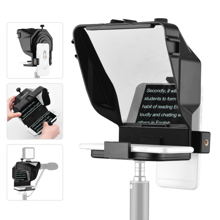 Andoer%20Portable%20Smartphone%20Teleprompter%20Prompter%20with%20Phone%20Holder%20Remote%20Control%20for%20Video%20Recording%20Live%20Streaming%20Interview%20-%20Image%204