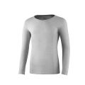 Men's Thin Cotton V-Neck Slim-Fit Basic Undershirt Single Piece Youth Autumn Thermal Top Base Layer Shirt.